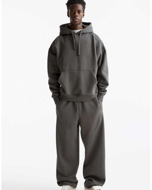 Pull&Bear Gray baggy Tracksuit Bottoms for men