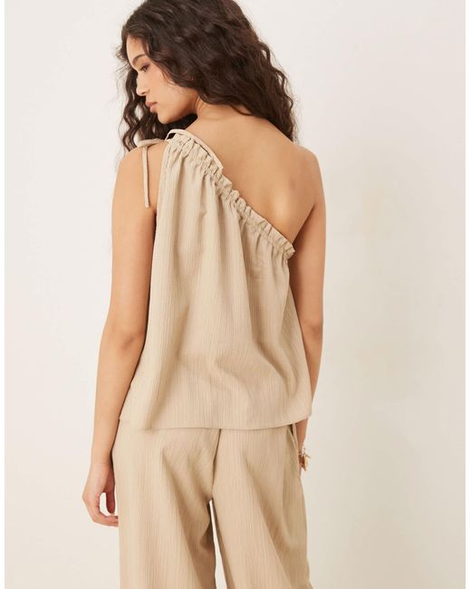 ASOS Natural One Shoulder Top Co-ord