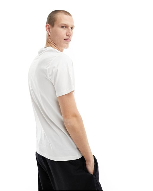 Camiseta básica blanca con logo grande Barbour de hombre de color Natural