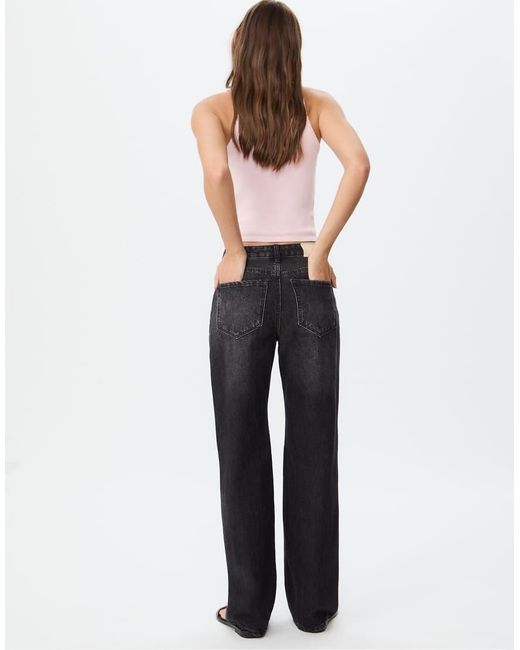 Stradivarius White D92 Wide Leg Jeans