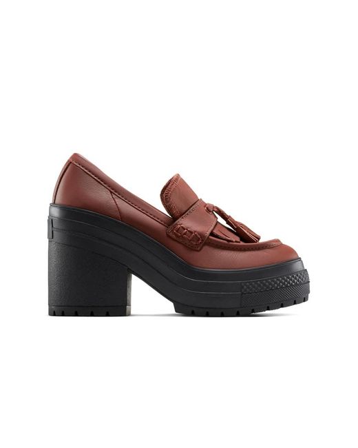 Converse Brown Chuck 70 De Luxe Platform Heel Leather Loafer