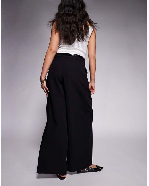 River Island Black Tailored Wide Leg Trouser