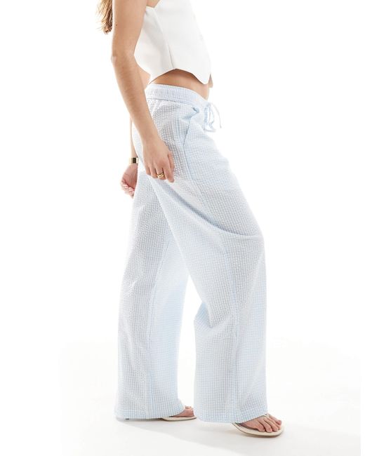 Hollister Blue – weite hose mit em streifen und niedrigem elastischem bund