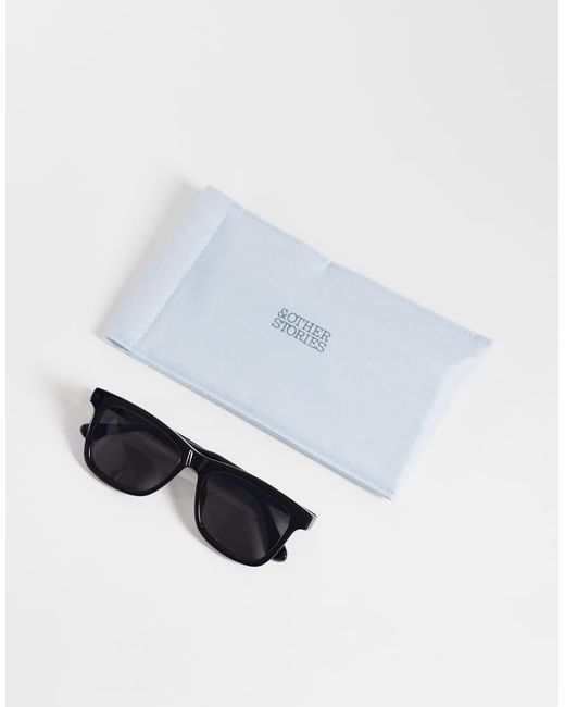 & Other Stories Green Square Sunglasses