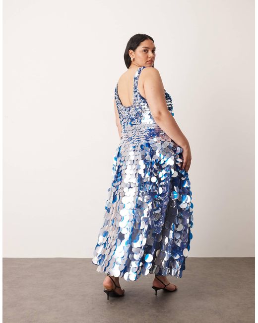 ARRANGE Blue Curve – midikleid