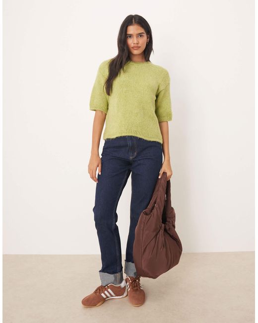 Jdy Green Short Sleeve Knitted Jumper