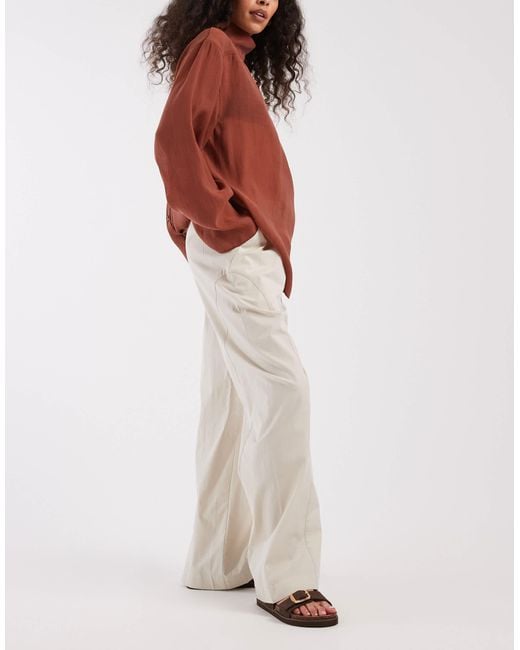 Threadbare Multicolor Poplin Pull On Pants With Panel Detail
