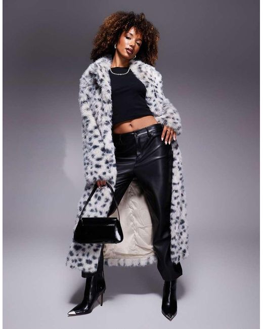 Bardot Blue Premium Faux Fur Wrap Over Coat