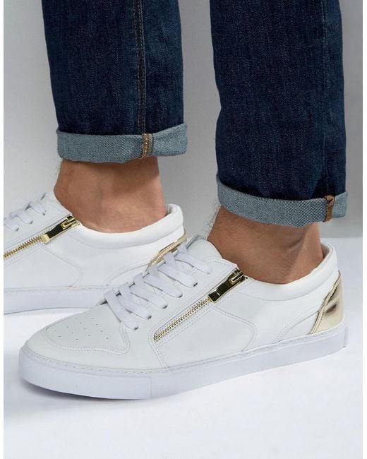 Gold zip trainers outlet