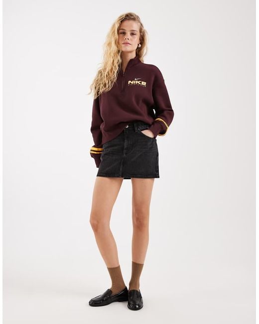 Nike Red Varsity Quarter Zip Sweatshirt