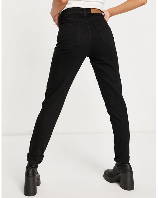 TOPSHOP Premium Mom Jeans in Black 