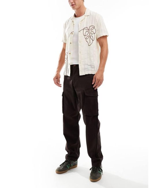 Wrangler Black Casey Jones Workwear Relaxed Fit Twill Cargo Pants for men