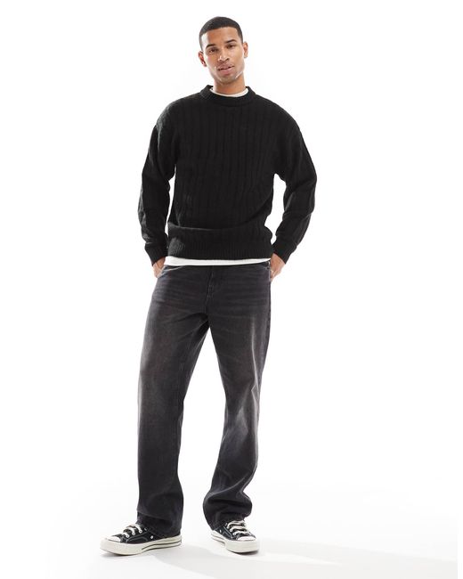 Jack & Jones – oversize-pullover in Black für Herren