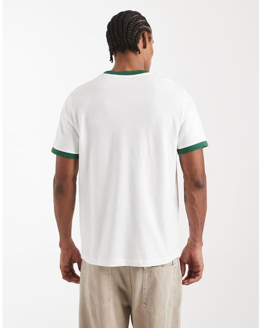 ASOS White Regular Fit T-shirt With Embroidered Palm Tree Graphic for men