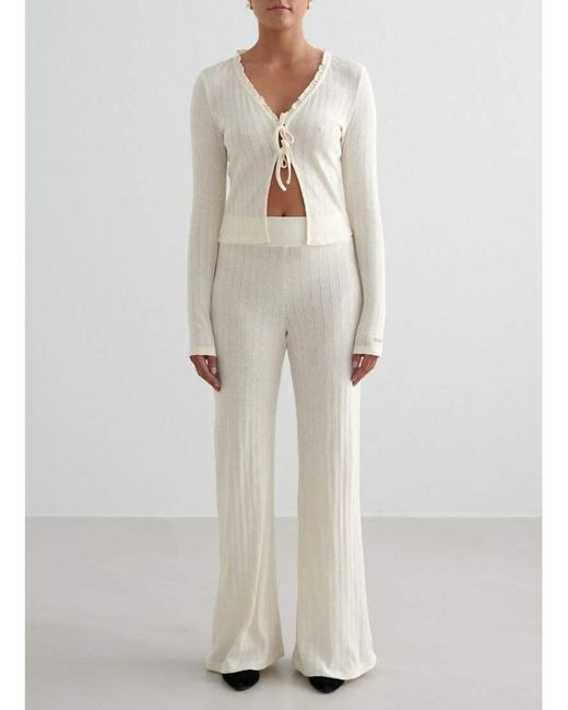 Aim'n White Almond Pointelle Pants