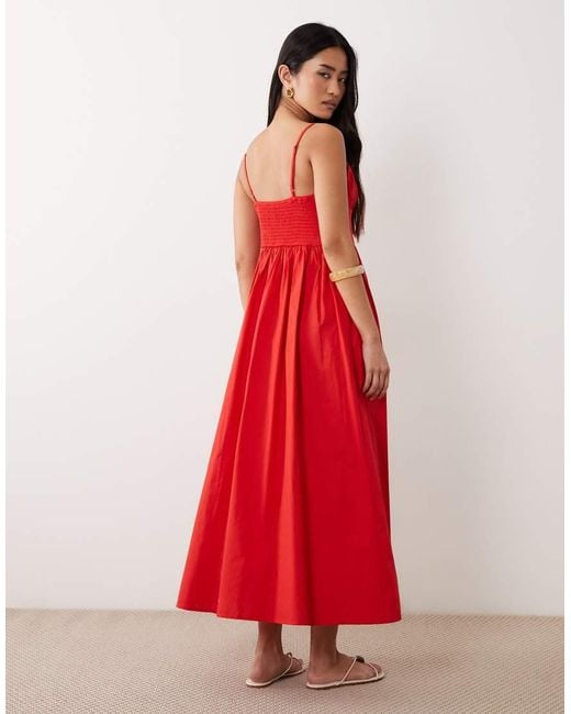 Miss Selfridge Red Corset Maxi Dress