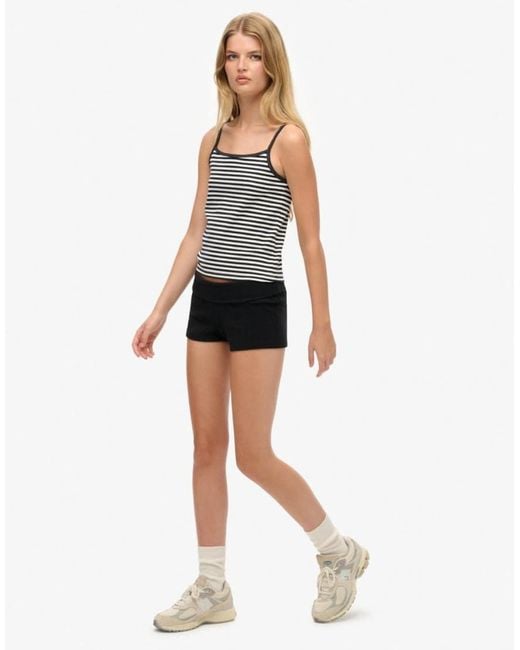 Superdry Black Athletic Essentials Fold Over Short