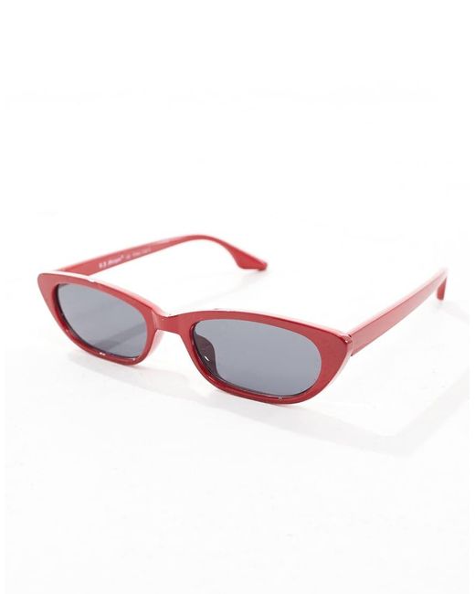Occhiali Da Sole Cat-Eye Slim Bordeaux di A.J. Morgan in Red