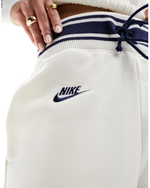 Nike White Varsity Wide Leg Sweatpants