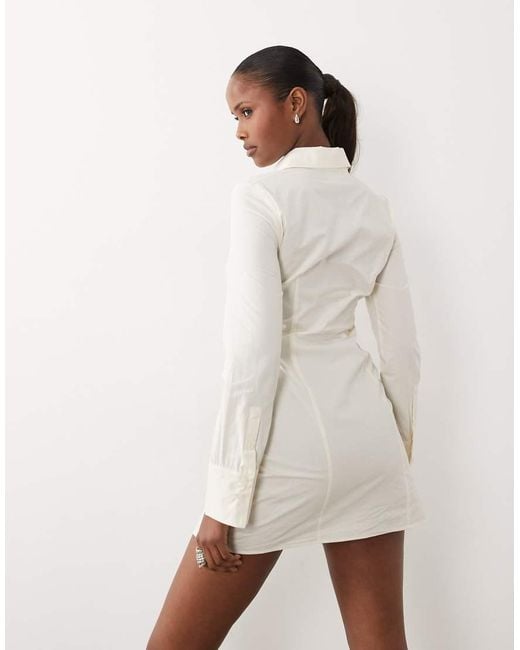 ASOS Natural Fitted Shirt Dress