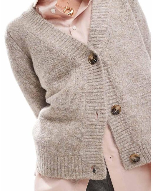ONLY Gray Button Knitted Cardigan