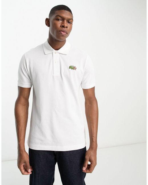 Lacoste X Lupin Polo Shirt in White for Men | Lyst UK