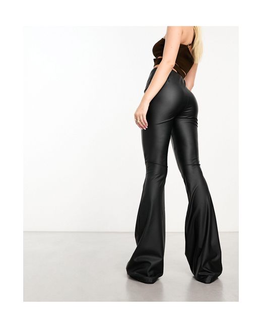 ASOS Black Leather Look Flare Pants
