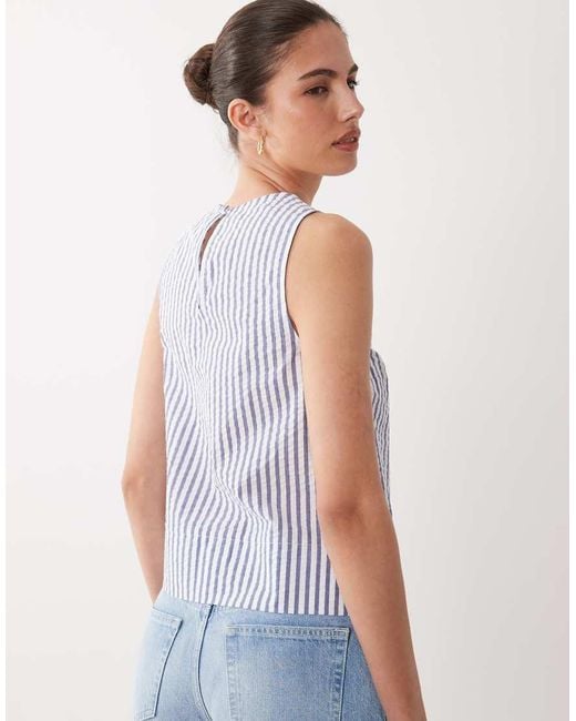 New Look Blue Stripe Shell Top