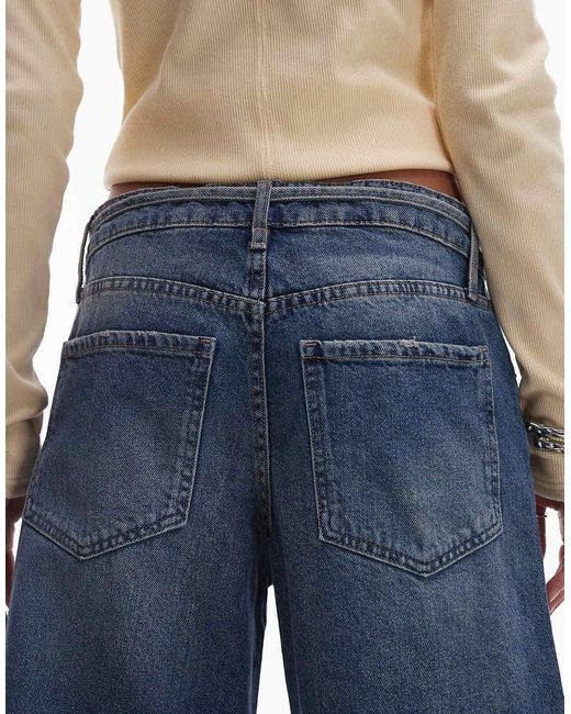 Vaqueros Azules De Pernera Ancha Con Lazada En La Cintura Olivia De Mango de color Blue