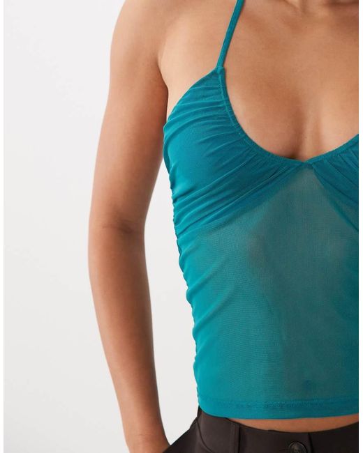 ASOS Blue Mesh Scooped Cami