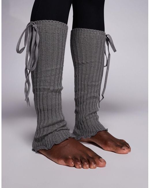Kaiia Gray Exclusive Bow Detail Leg Warmers