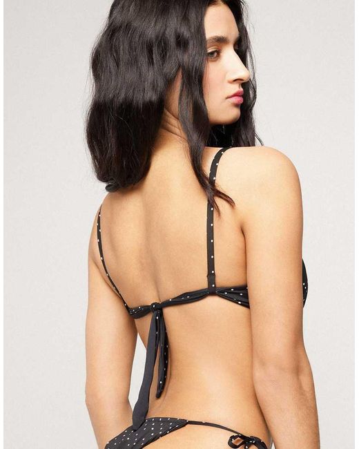 Tezenis Black Polka Dot Moulded Bikini Top