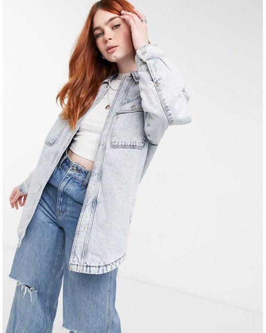 oversized denim shacket