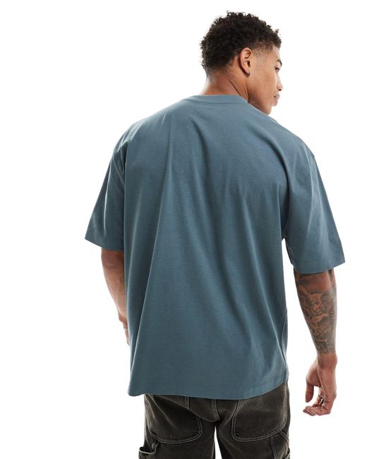 T-shirt oversize grigia con stampa di città sul petto di ASOS in Blue da Uomo