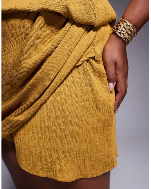ASOS Yellow Asos design curve – asymmetrisches, drapiertes minikleid