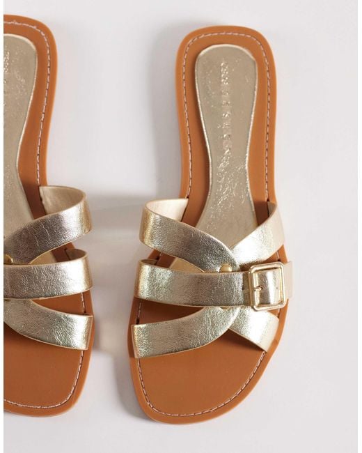 ASOS Metallic Feature Interlocking Flat Sandals