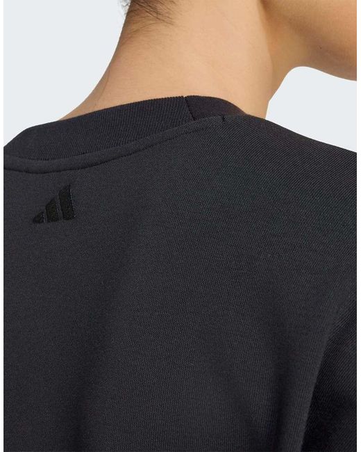 Adidas Originals Black Seasonal Essentials Satin V-Neck Sweatshirt
