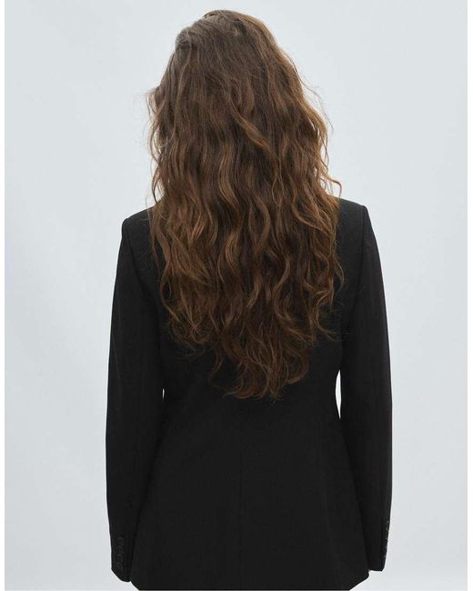 Stradivarius Black Fitted Blazer With Buttons