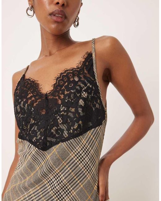 ASOS Natural Lace Cami Mini Dress