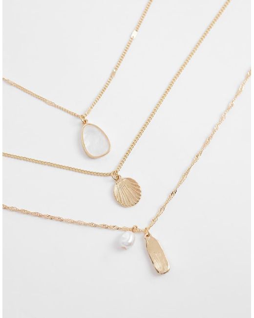 Accessorize White 3 Row Delicate Shell Necklace