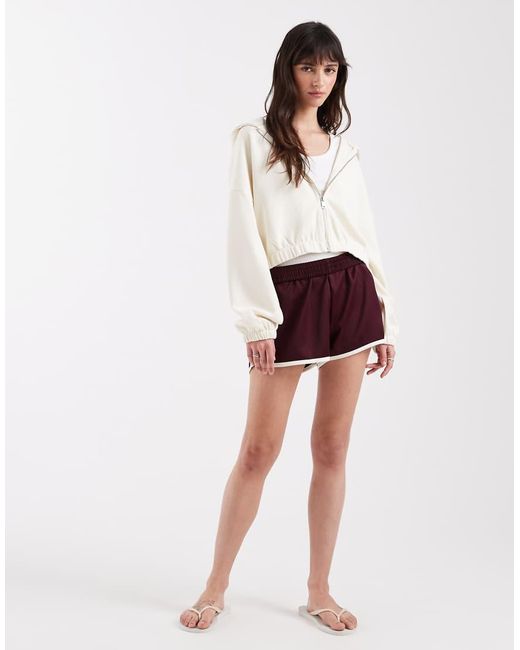 ONLY White Cropped Hoodie