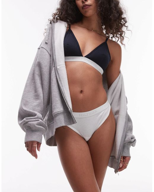Tommy Hilfiger White Thong With Logo Taping