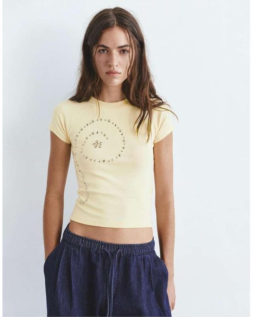 Pull&Bear Blue Stud T-shirt