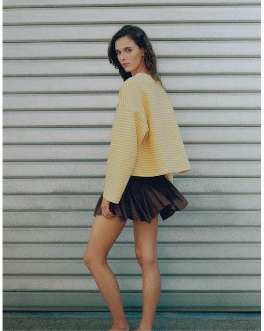 Pull&Bear Green Rustic Ruffled Mini Skirt