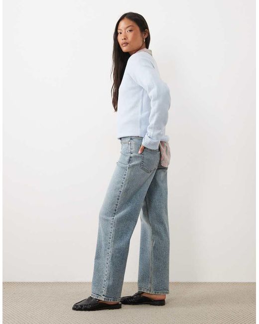 Miss Selfridge Blue Straight Leg Jeans