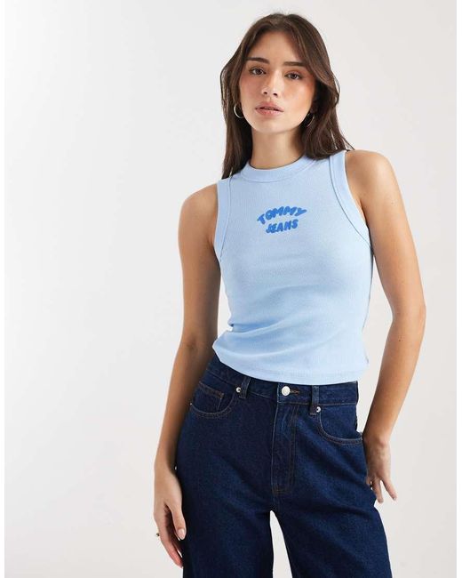 Tommy Hilfiger Blue Bubble Logo Slim Fit Vest