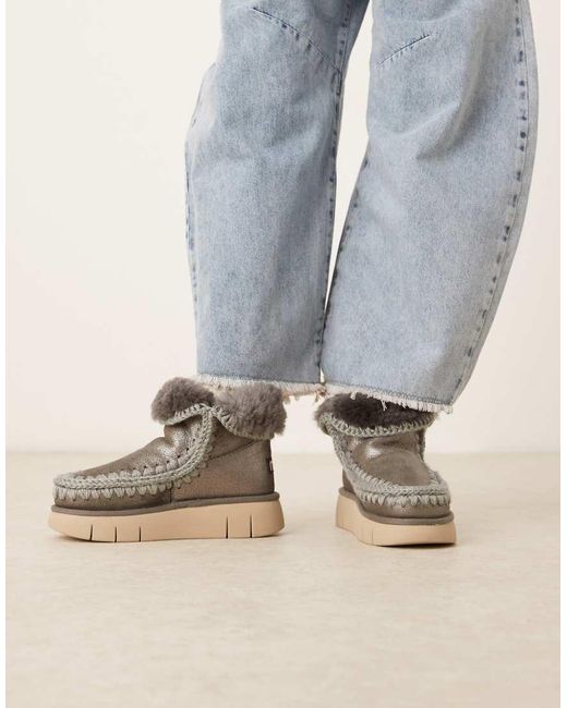 Mou Gray Bounce 18 Suede Boots
