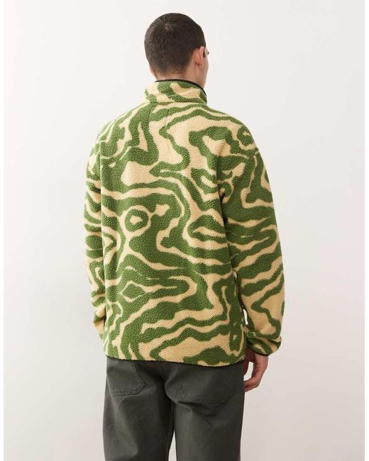 Columbia Green Helvetia Half Snap Fleece Swirl Print for men