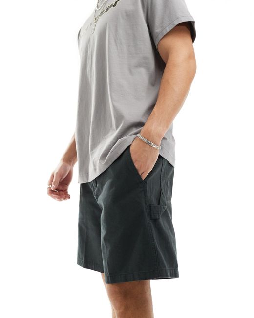 Obey Gray Big Timer Twill Carpenter Shorts for men
