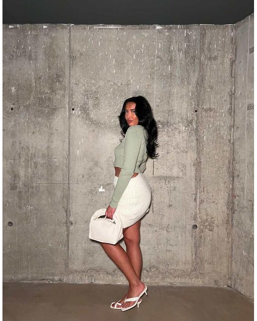 NARRATED Brown Long Sleeves Cropped Cardigan